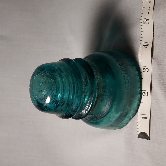 Vintage 1920s Hemingray No 40 Insulator Aqua Blue Green Collectible Glass - Picture 5 of 6